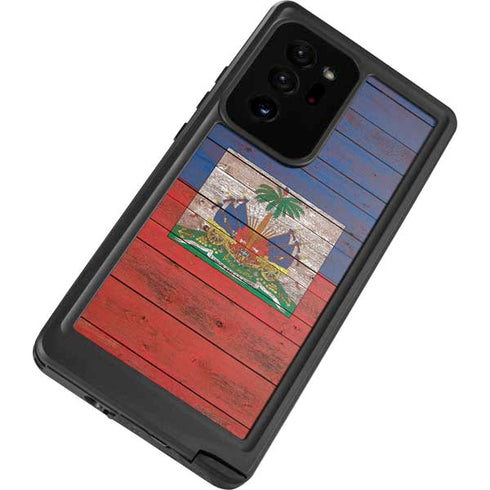 Haiti Flag Dark Wood Galaxy Note20 Ultra 5G Waterproof Case
